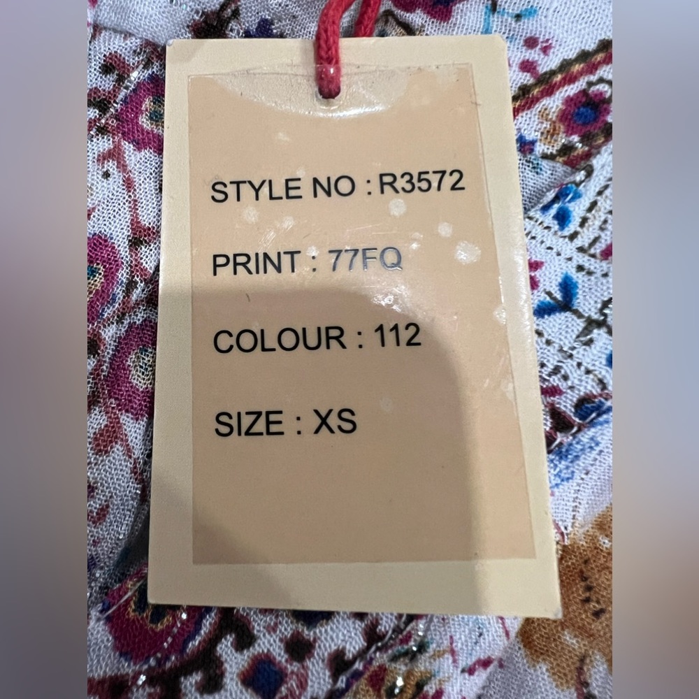 #396A NWT Free People Rafa Multicolor Patterned Blouse - Picture 7 of 8